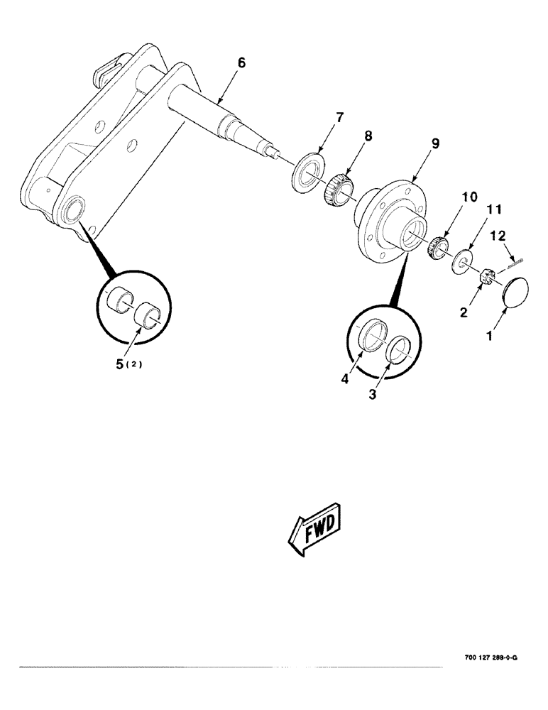 Схема запчастей Case IH 8312 - (7-20) - HUB, AXLE AND STRUT ASSEMBLY, LEFT (58) - ATTACHMENTS/HEADERS