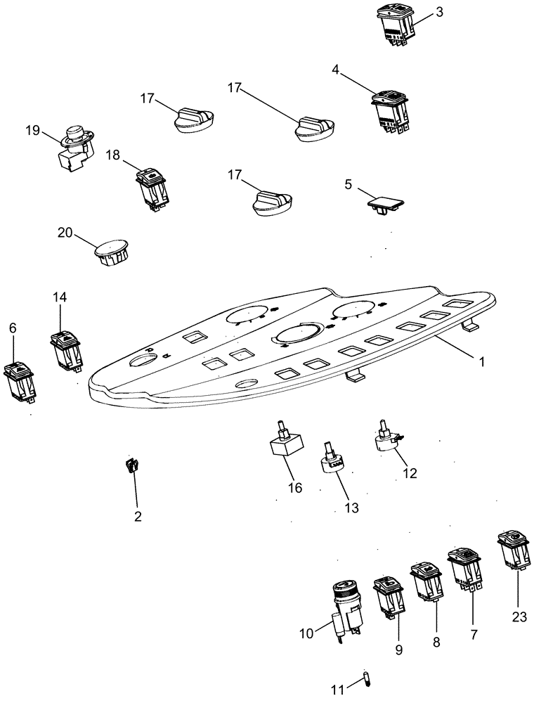 Схема запчастей Case IH MX245 - (04-22) - CONTROLS - RIGHT FENDER CONSOLE, WITH ATC (04) - ELECTRICAL SYSTEMS