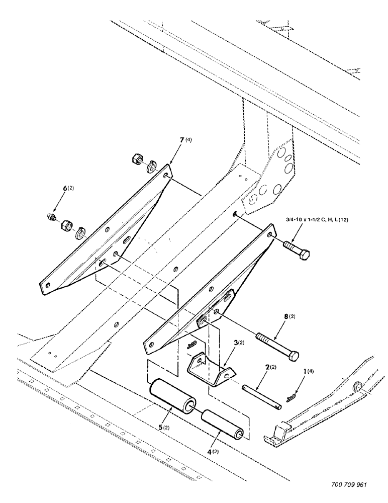 Схема запчастей Case IH 8830 - (22) - HEADER SUPPORT PIVOT ASSEMBLY, LOWER (58) - ATTACHMENTS/HEADERS