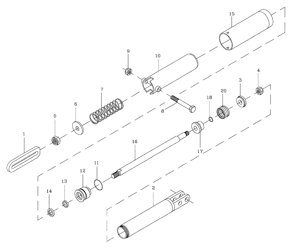 Схема запчастей Case IH 7700 - (B02[02]) - HYDRAULIC CYLINDER,  CROPDIVIDER LIFT ARMS Hydraulic Components & Circuits