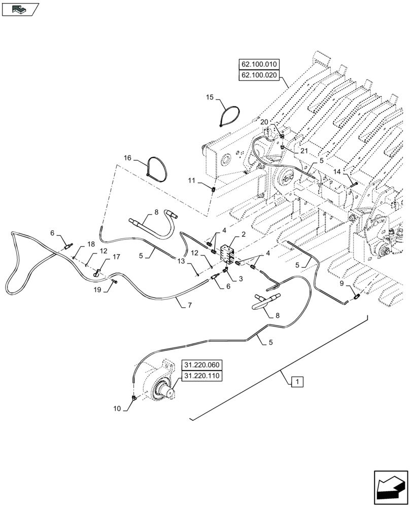 Схема запчастей Case IH LB424S XL - (71.460.020) - CENTRAL GREASING PLUNGER (71) - LUBRICATION SYSTEM