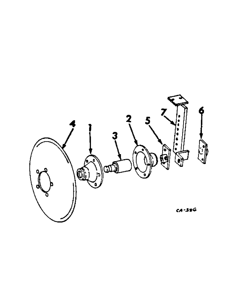 Схема запчастей Case IH 296 - (AA-15[A]) - DISK FURROWING ATTACHMENT 12 IN., ONE PER ROW 