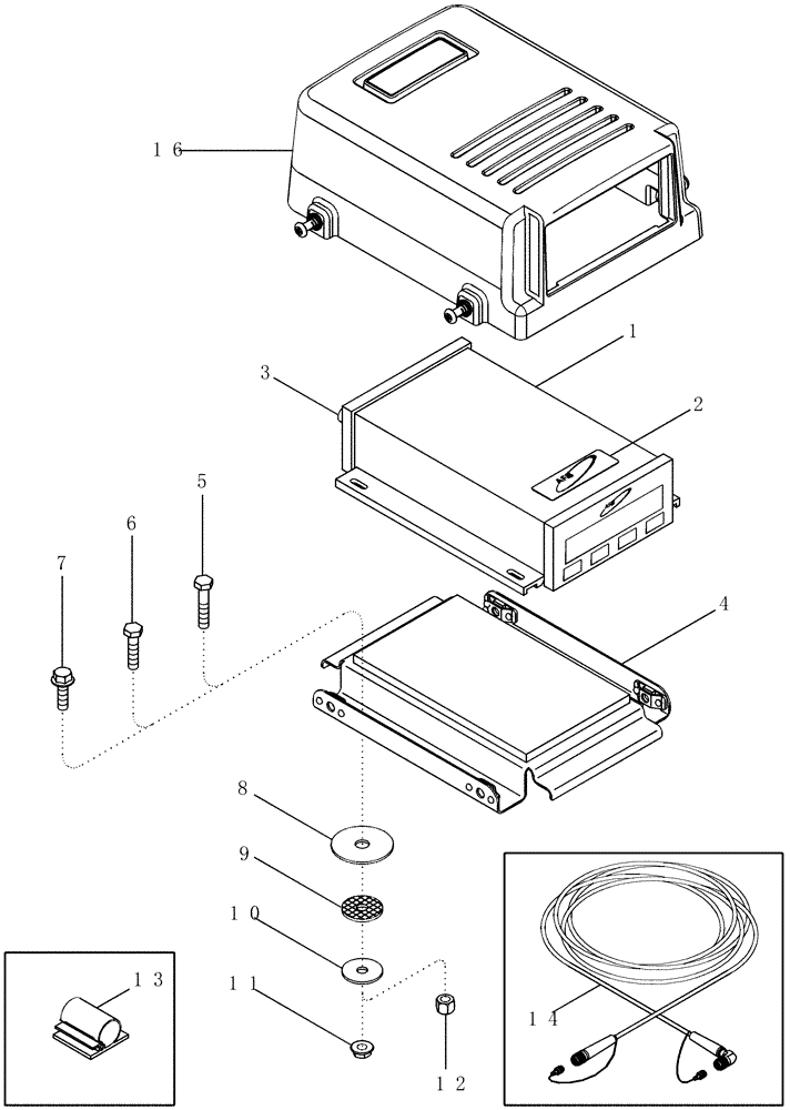 Схема запчастей Case IH 2366 - (04-51) - AFS - RECEIVER ENCLOSURE MOUNTING, INTERNAL (06) - ELECTRICAL