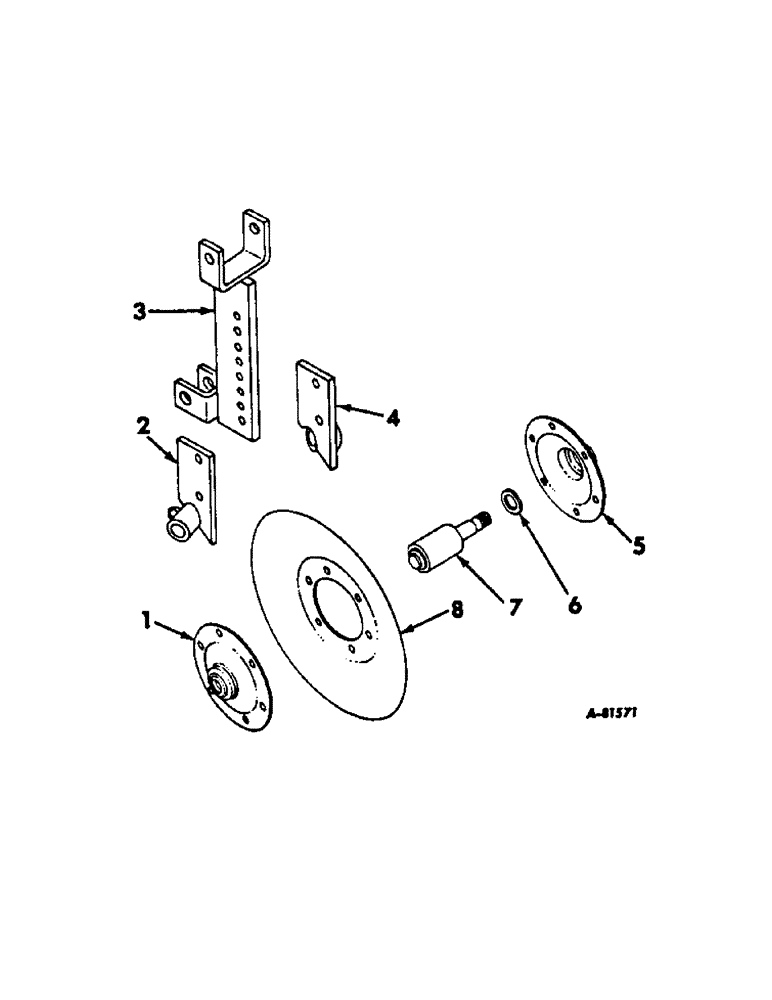 Схема запчастей Case IH 66-SERIES - (U-43) - DISK FURROWING ATTACHMENT W/9 INCH DISK, ONE PER ROW 