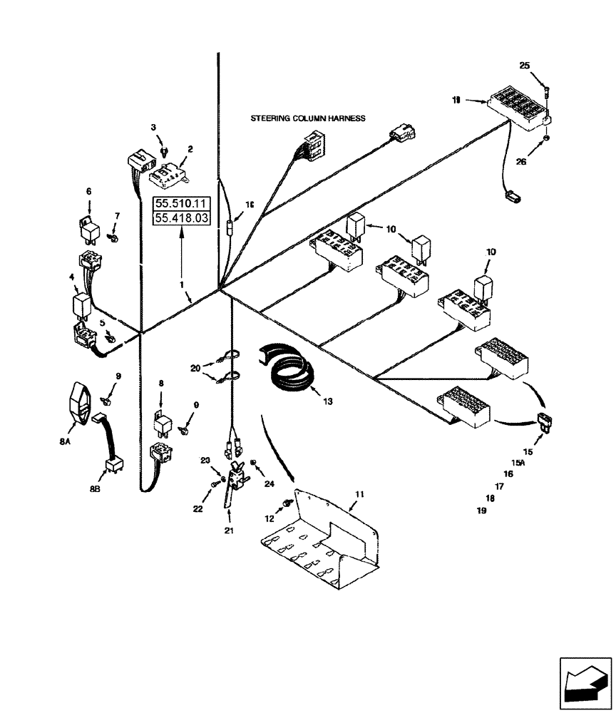 Схема запчастей Case IH 2577 - (55.510.12) - HARNESS - CAB, RELAY AND FUSE (55) - ELECTRICAL SYSTEMS