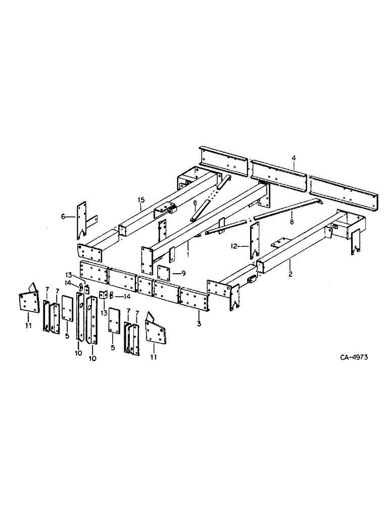 Схема запчастей Case IH 315 - (A-05) - CENTER FRAME, FOLDING, UNITS D AND E 