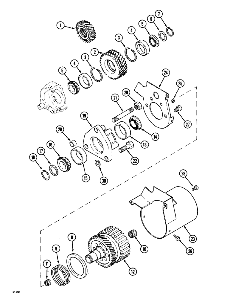 Схема запчастей Case IH 5150 - (6-138) - M.F.D. DRIVE AND IDLER GEARS (06) - POWER TRAIN