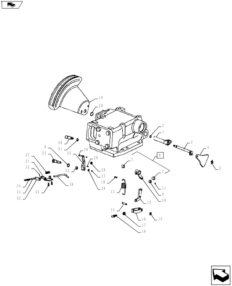 Схема запчастей Case IH FARMALL 75A - (35.110.05) - POSITION CONTROL LINKAGE (35) - HYDRAULIC SYSTEMS