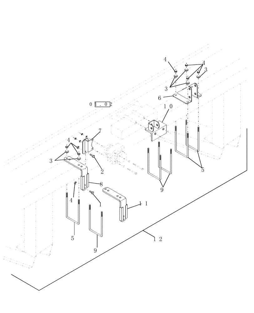 Схема запчастей Case IH DHX251 - (3.12[1]) - UPPER LINK & FLOW DIVIDER BRACKETS, PRIOR TO PIN K01 2002 (12) - MAIN FRAME