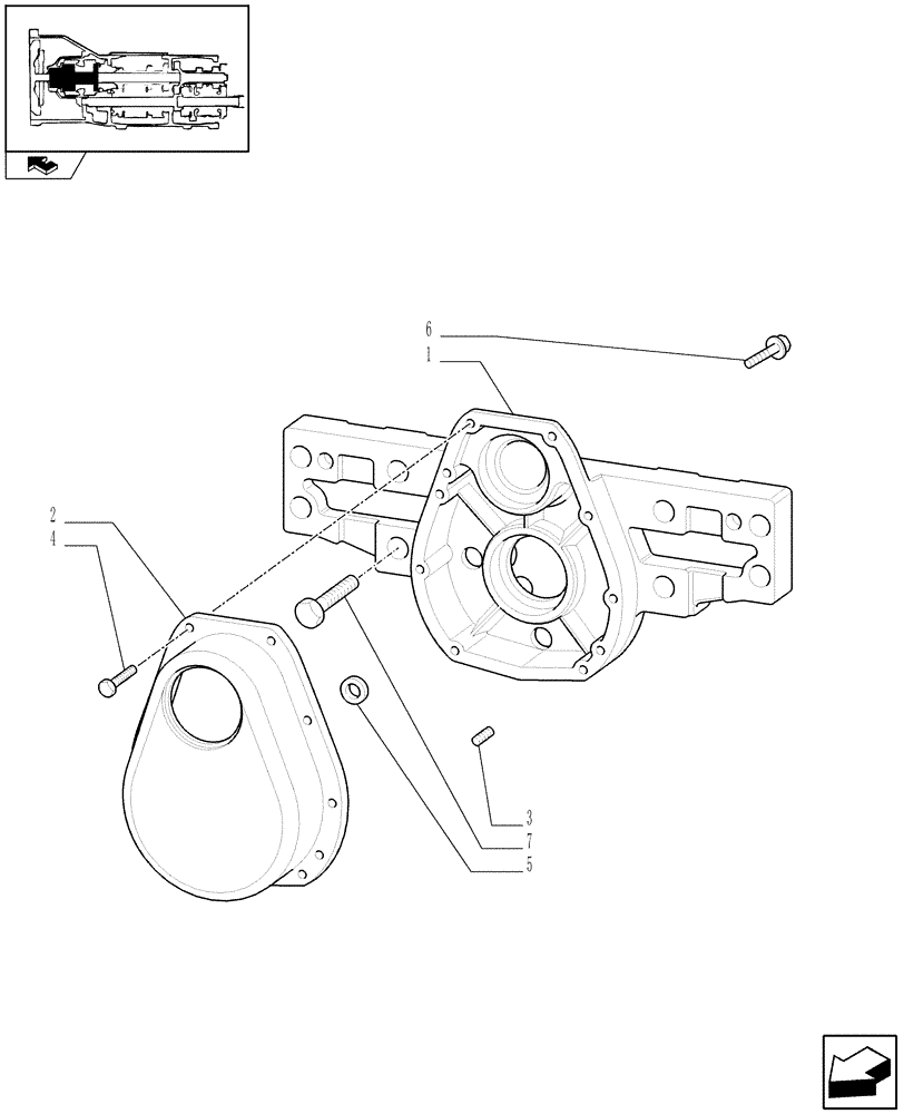 Схема запчастей Case IH FARMALL 85C - (1.80.5/02[01]) - FRONT AXLE WITH EL.HYDR. DIFF. LOCK (40 KM/H) FOR FRONT HPL - POWER TAKE-OFF (VAR.332323-335329) (07) - HYDRAULIC SYSTEM