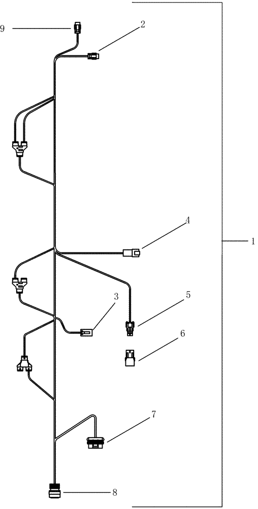 Схема запчастей Case IH 1200 - (A.50.A[09]) - ELECTRICAL - ADVANCED FARMING SYSTEMS ADAPTER HARNESS - 372278A1, MX180 - MX270 TRACTOR INSIDE CAB A - Distribution Systems