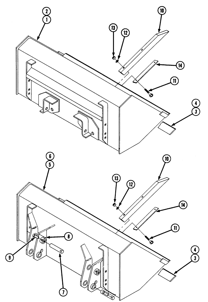 Схема запчастей Case IH 520 - (9-18) - MATERIAL BUCKET, QUICK ATTACH TYPE/STANDARD ATTACH TYPE / BUCKET TINES, QUICK ATTACH & STANDARD TYPE (09) - CHASSIS/ATTACHMENTS