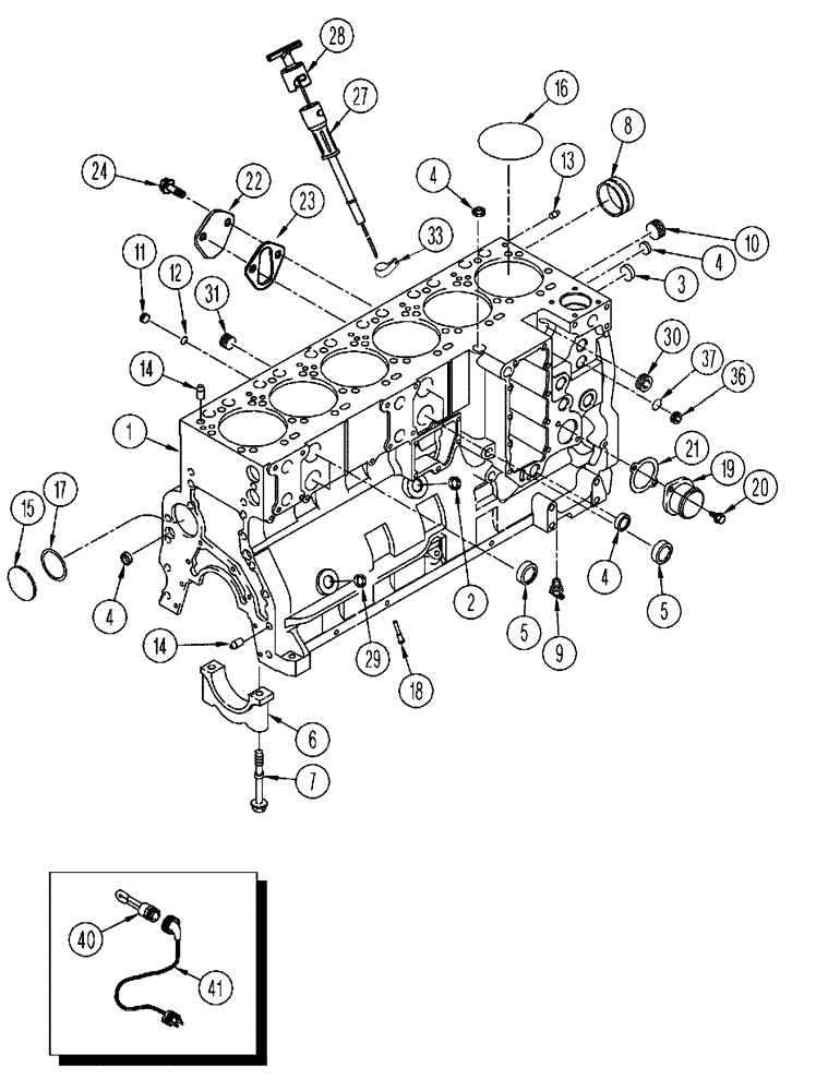 Схема запчастей Case IH FLX4510 - (02-051) - ENGINE - CYLINDER BLOCK, FLX4010 (01) - ENGINE