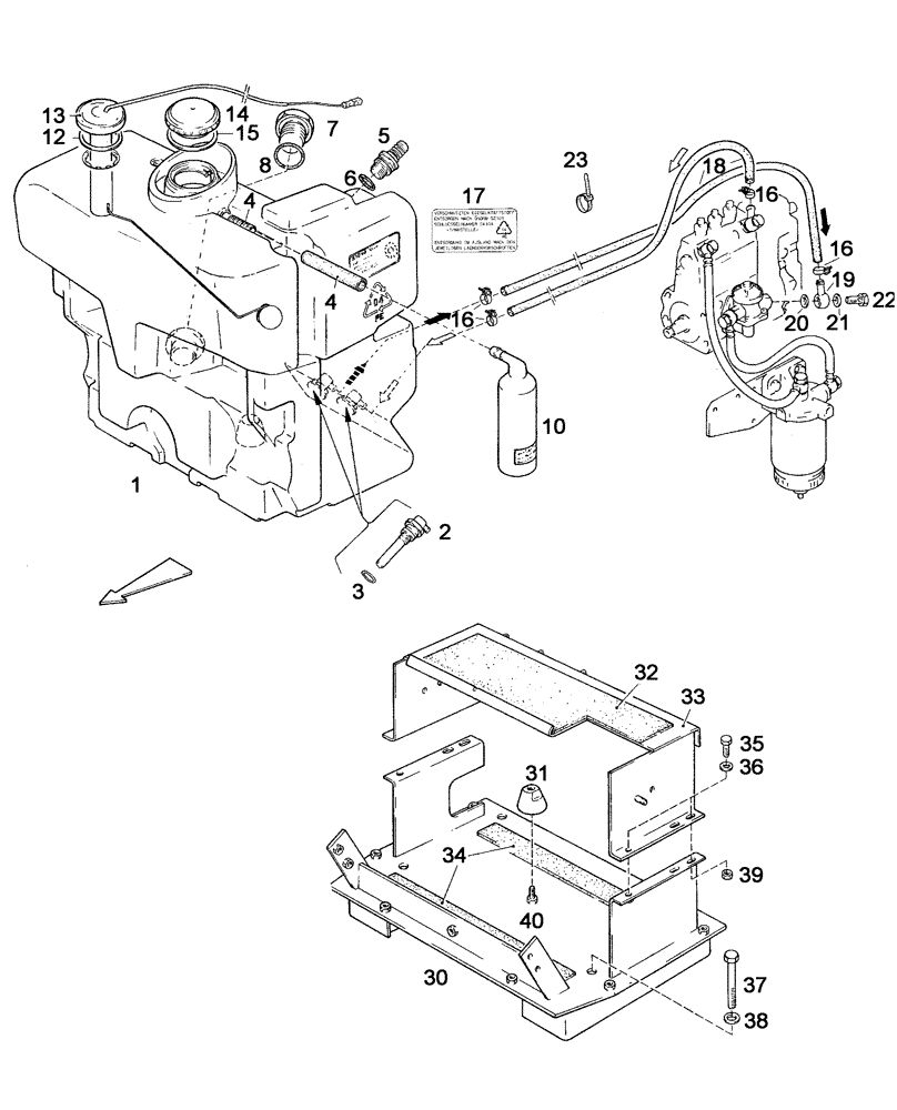 Схема запчастей Case IH C55 - (03-05[01]) - FUEL TANK AND LINES (03) - FUEL SYSTEM