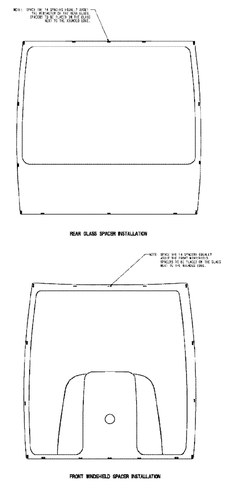 Схема запчастей Case IH SPX4260 - (02-005[03]) - GLASS MOUNTING GROUP Cab Exterior