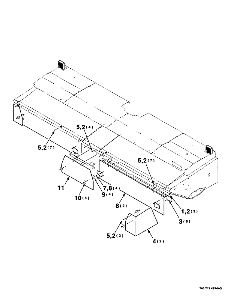 Схема запчастей Case IH DC515 - (7-22) - CURTAIN ASSEMBLY (09) - CHASSIS