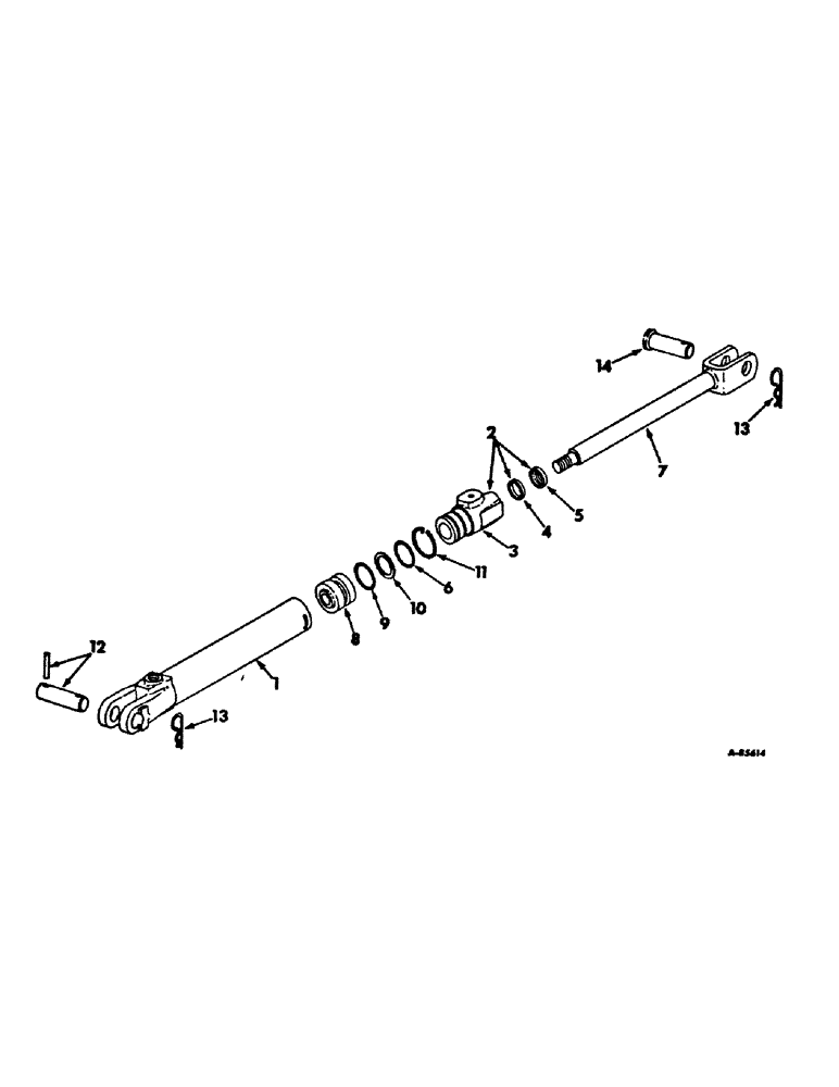 Схема запчастей Case IH 211 - (E-29) - HYDRAULIC CYLINDER, SINGLE ACTION, 2 X 8 IN., 1964 TO 1967 