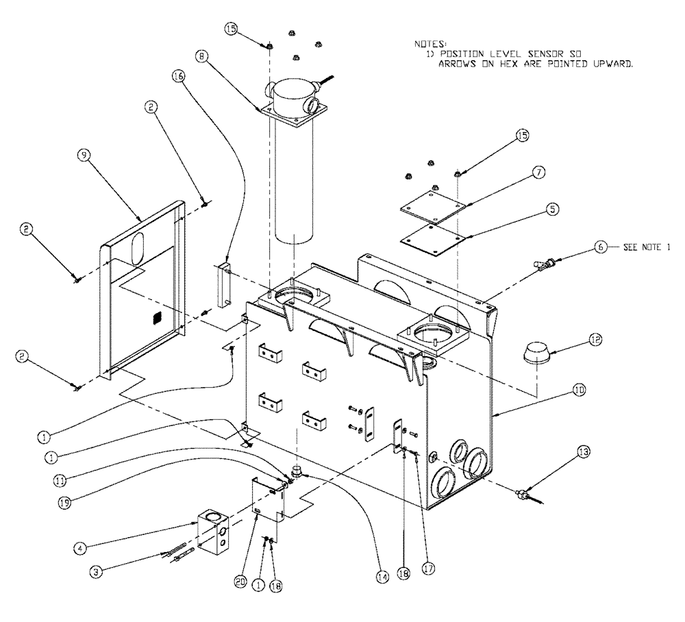 Схема запчастей Case IH FLX3330B - (06-002) - HYDRAULIC TANK ASSEMBLY (07) - HYDRAULICS