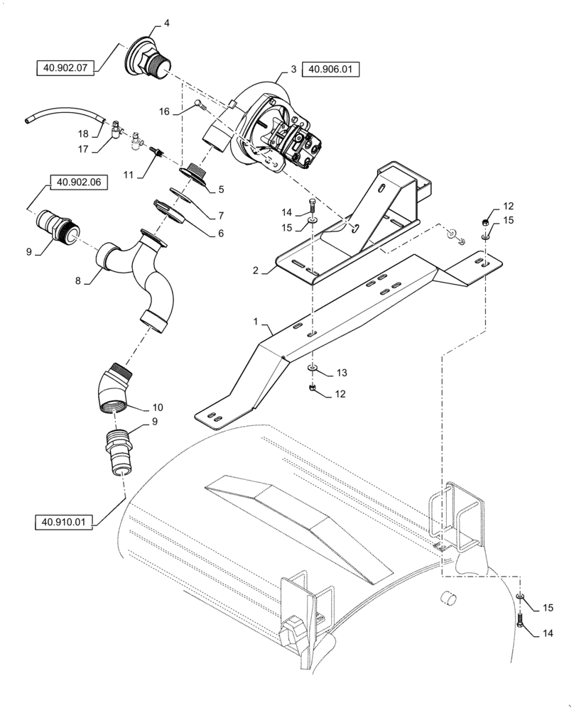 Схема запчастей Case IH 4430 - (40.902.10) - PRODUCT PUMP PLUMBING (40 ) - PLUMBING