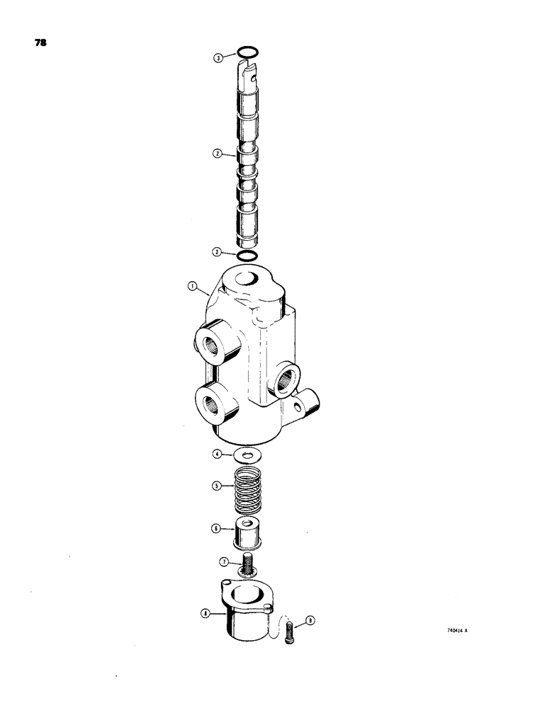 Схема запчастей Case IH 1816B - (78) - D75216 AUXILIARY HYDRAULIC CONTROL VALVE (35) - HYDRAULIC SYSTEMS