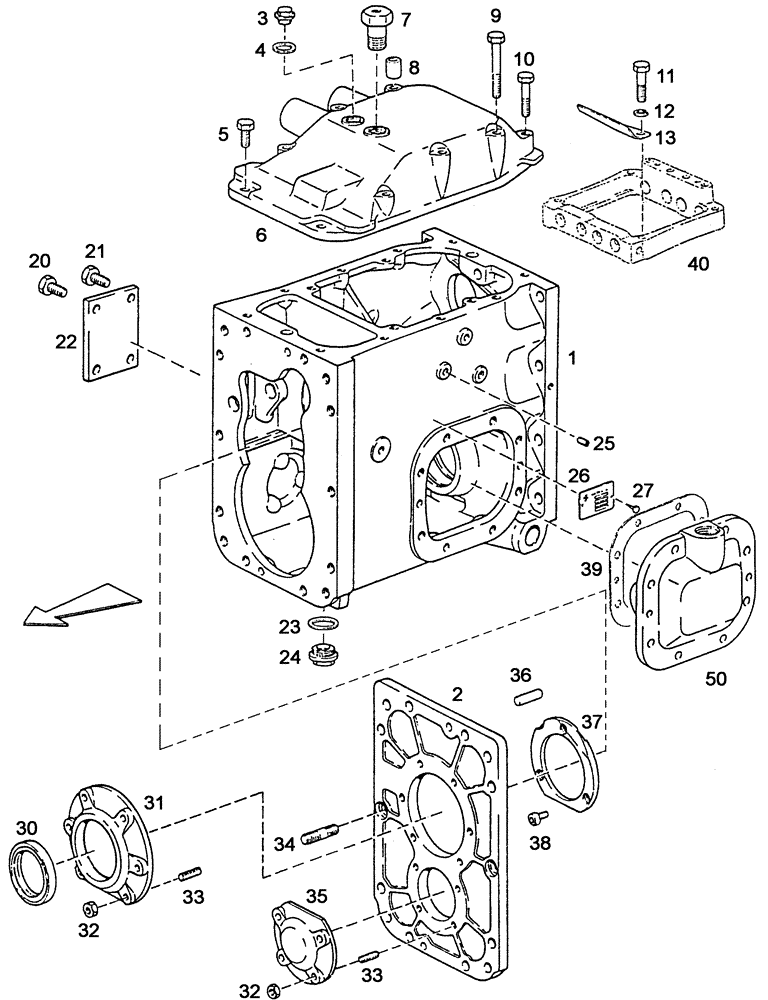 Схема запчастей Case IH C55 - (06-15[01]) - TRANSMISSION-HOUSING - COVER UPPER (06) - POWER TRAIN