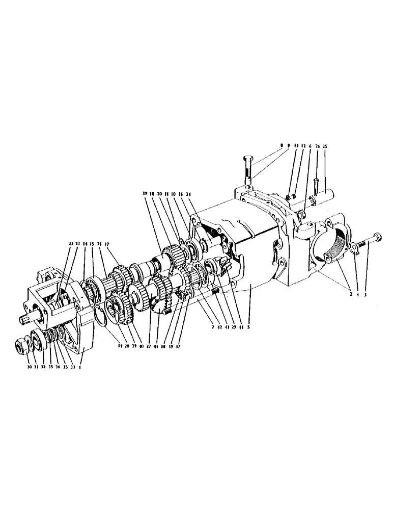 Схема запчастей Case IH 1200 - (032) - GEARBOX Gearbox