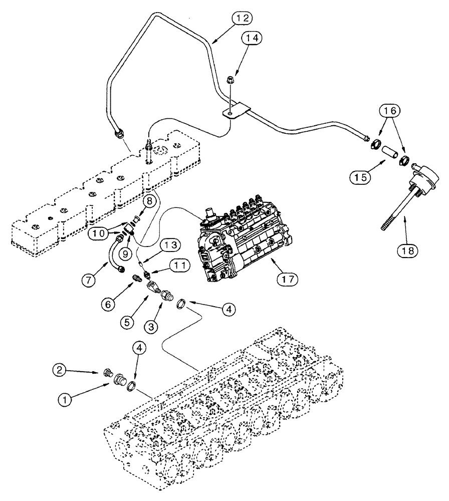 Схема запчастей Case IH 7240 - (3-018) - ANEROID AND WASTEGATE SYSTEM, 6TA-830 EMISSIONS CERTIFIED ENGINE, TRACTOR PIN JJA0064978 AND AFTER (03) - FUEL SYSTEM