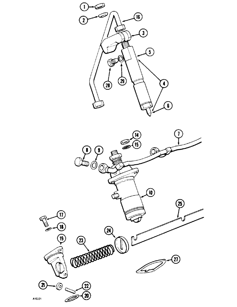 Схема запчастей Case IH 2120 - (3-06[A]) - INJECTION PUMP AND INJECTORS - 2120, 2130 (03) - FUEL SYSTEM