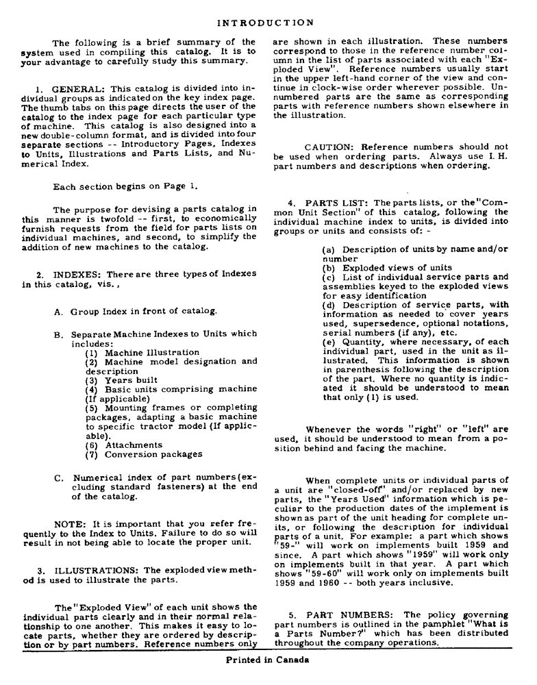 Схема запчастей Case IH 120 - (00-02A) - INTRODUCTION 