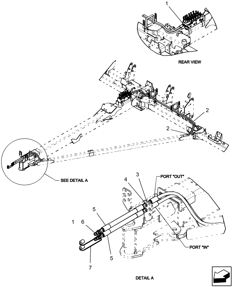 Схема запчастей Case IH 1250 - (35.310.04[01]) - HYDRAULICS - SUPPLY & RETURN HOSES - 16 ROW BSN Y9S007001 (35) - HYDRAULIC SYSTEMS