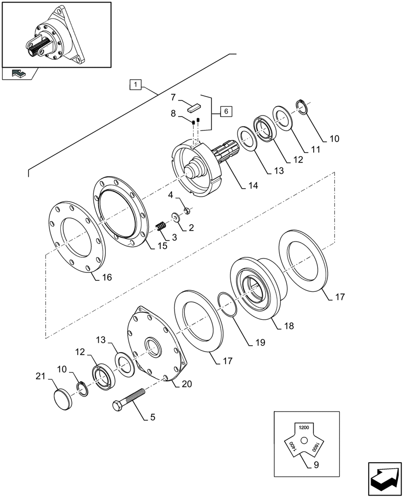 Схема запчастей Case IH LB333P - (01.05[01]) - FLYWHEEL, SLIP CLUTCH (01) - POWER TAKE OFF