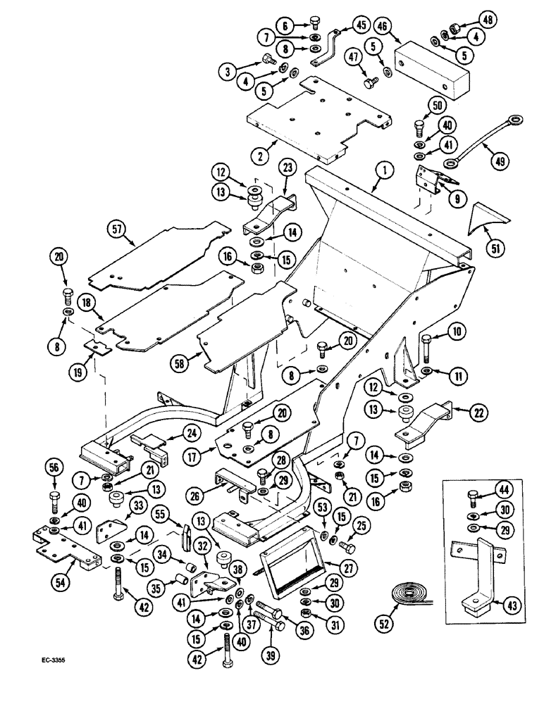 Схема запчастей Case IH 2130 - (9-036) - COMPARTMENT, PLATFORM, VINEYARD (09) - CHASSIS/ATTACHMENTS