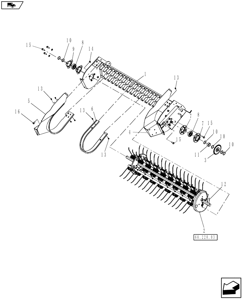 Схема запчастей Case IH RB455A - (60.220.01[02]) - STANDARD PICKUP (60) - PRODUCT FEEDING