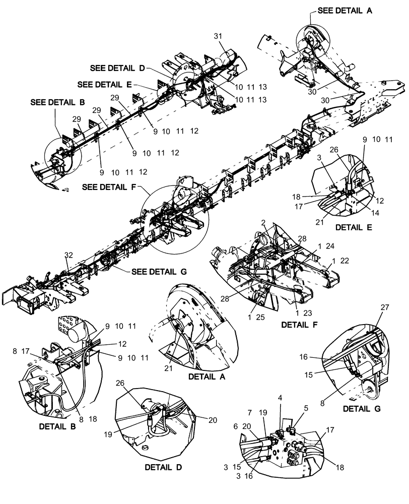 Схема запчастей Case IH 1260 - (35.220.06) - HYDRAULICS - MID WING (36R30) (35) - HYDRAULIC SYSTEMS