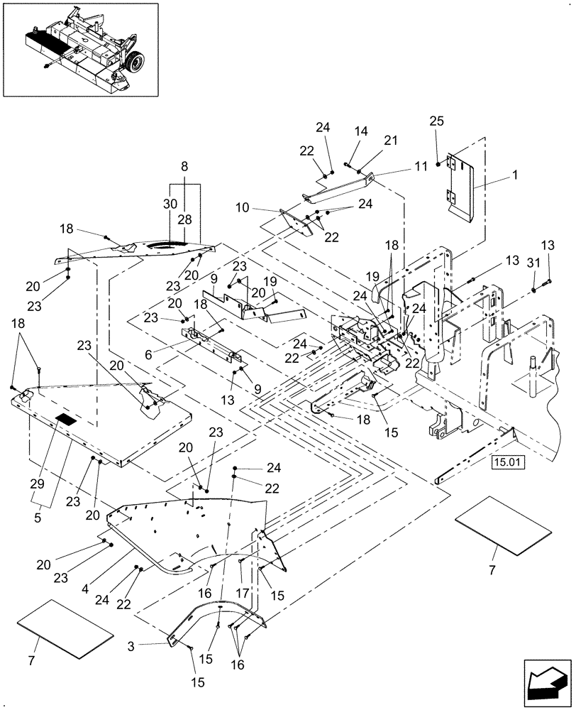 Схема запчастей Case IH DC162F - (08.02) - SHIELDING, RIGHT COMPONENTS (08) - SHEET METAL