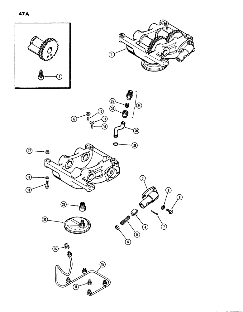 Схема запчастей Case IH 770 - (047A) - 2 GEAR BALANCER AND OIL PUMP, (251B) SPARK IGNITION ENGINE (02) - ENGINE