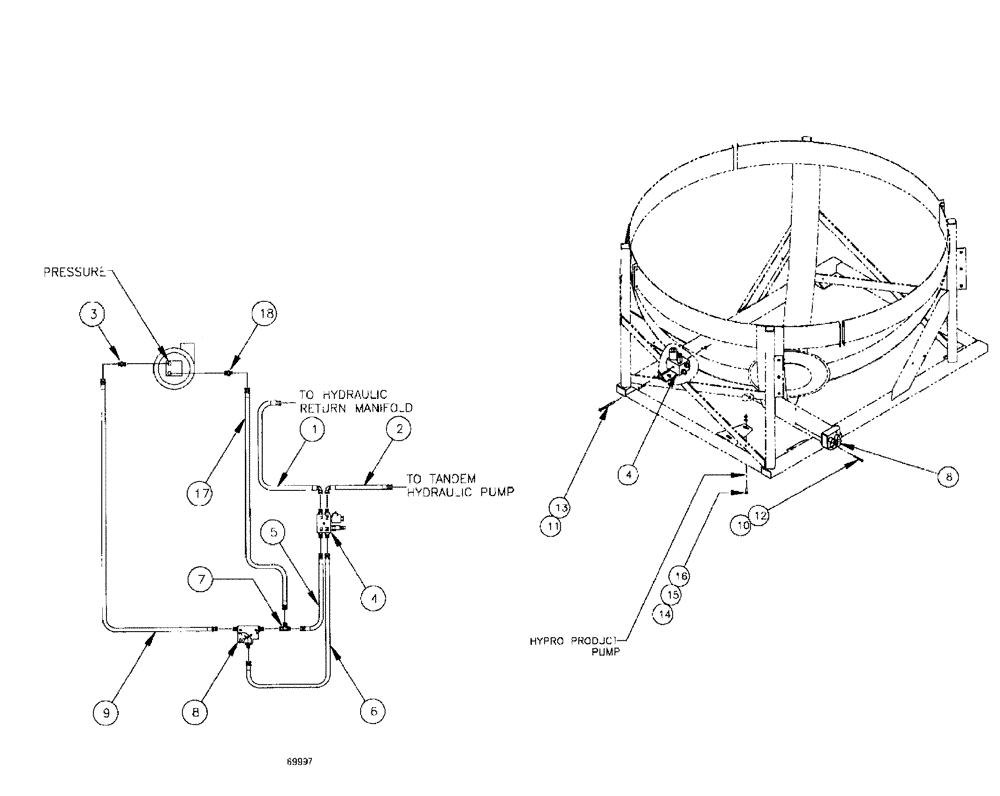 Схема запчастей Case IH SPX3185 - (09-012) - LIQUID PLUMBING - HYDRAULIC GROUP Liquid Plumbing