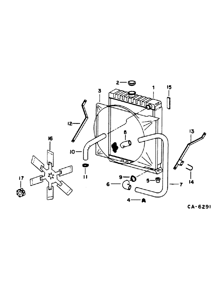 Схема запчастей Case IH 1420 - (06-03) - COOLING, RADIATOR AND CONNECTIONS Cooling