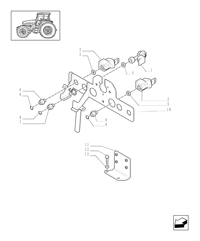 Схема запчастей Case IH MXM155 - (1.68.6/01[13]) - (VAR.385) TRAILER AIR BRAKE GERMANY - AIR BRAKE BRACKET AND RELEVANT PARTS (05) - REAR AXLE