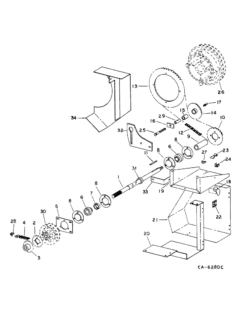 Схема запчастей Case IH 1482 - (33-08) - FEEDER, FEEDER DRIVE (13) - FEEDER