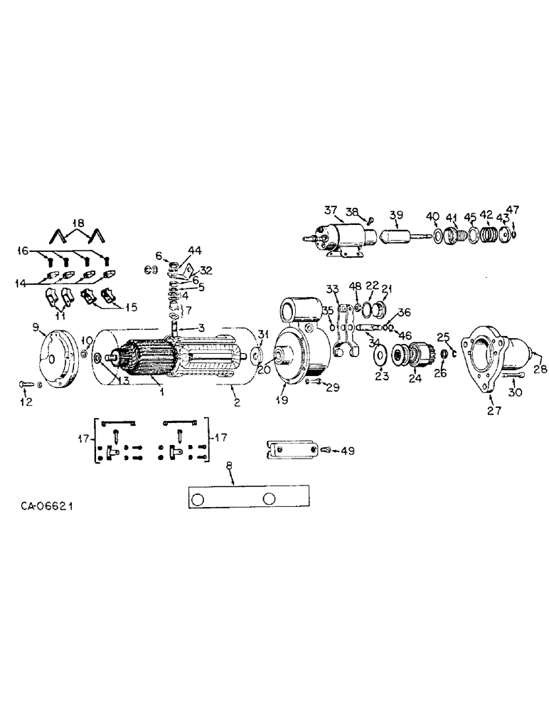 Схема запчастей Case IH 3688 - (08-21) - ELECTRICAL, CRANKING MOTOR, DELCO-REMY (06) - ELECTRICAL