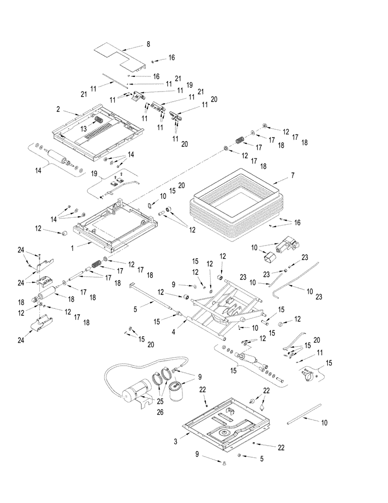 Схема запчастей Case IH STX275 - (09-27[01]) - SEMI-ACTIVE SUSPENSION ASSEMBLY - SEAT, ASN JEE0102001 (09) - CHASSIS