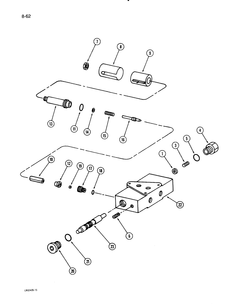 Схема запчастей Case IH 1620 - (8-62) - FEEDER AND SEPARATOR CLUTCH VALVE ASSEMBLY, CONTROL CONCEPTS (07) - HYDRAULICS