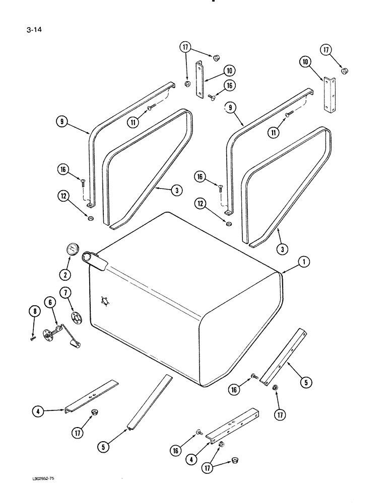 Схема запчастей Case IH 1620 - (3-14) - FUEL TANK (02) - FUEL SYSTEM