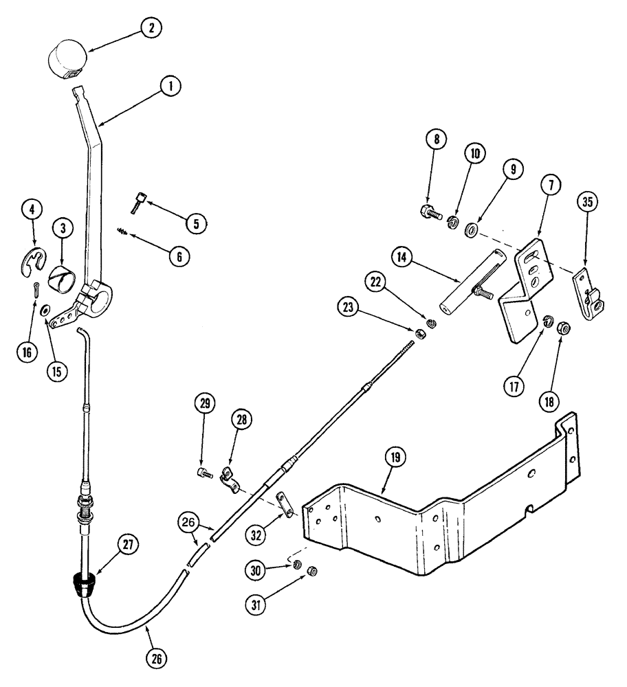 Схема запчастей Case IH 7220 - (3-022) - HAND THROTTLE, PRIOR TO TRACTOR P.I.N. JJA064978 (03) - FUEL SYSTEM