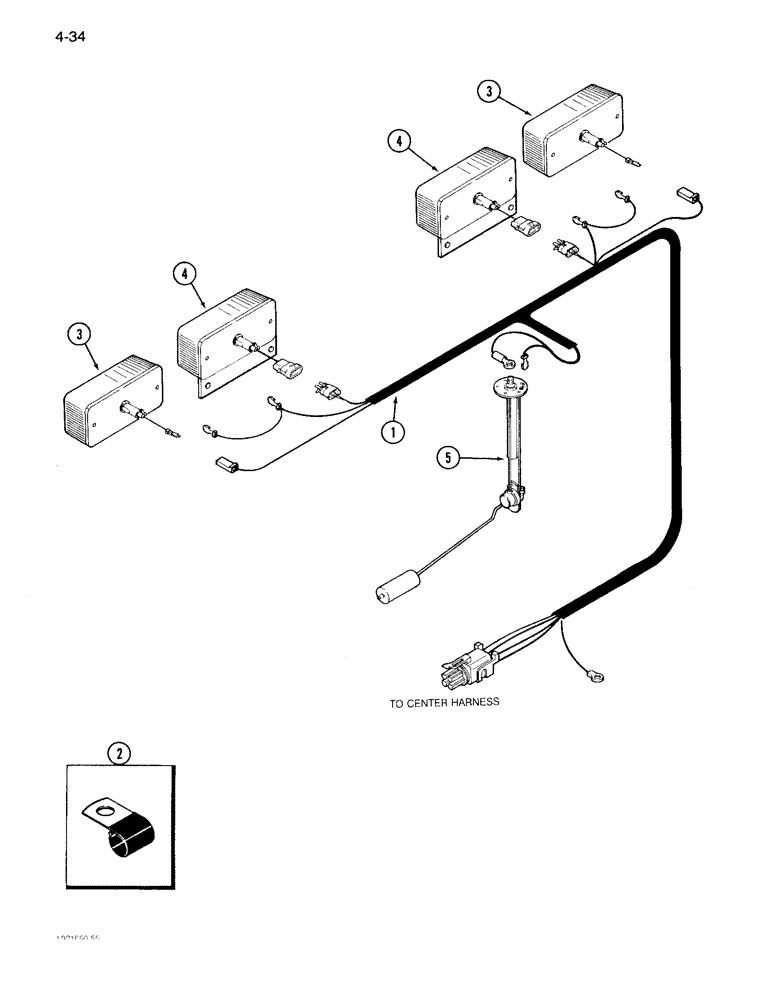 Схема запчастей Case IH 1640 - (4-34) - REAR LIGHTS AND FUEL SENDER HARNESS, P.I.N. JJC0097190 AND AFTER (06) - ELECTRICAL