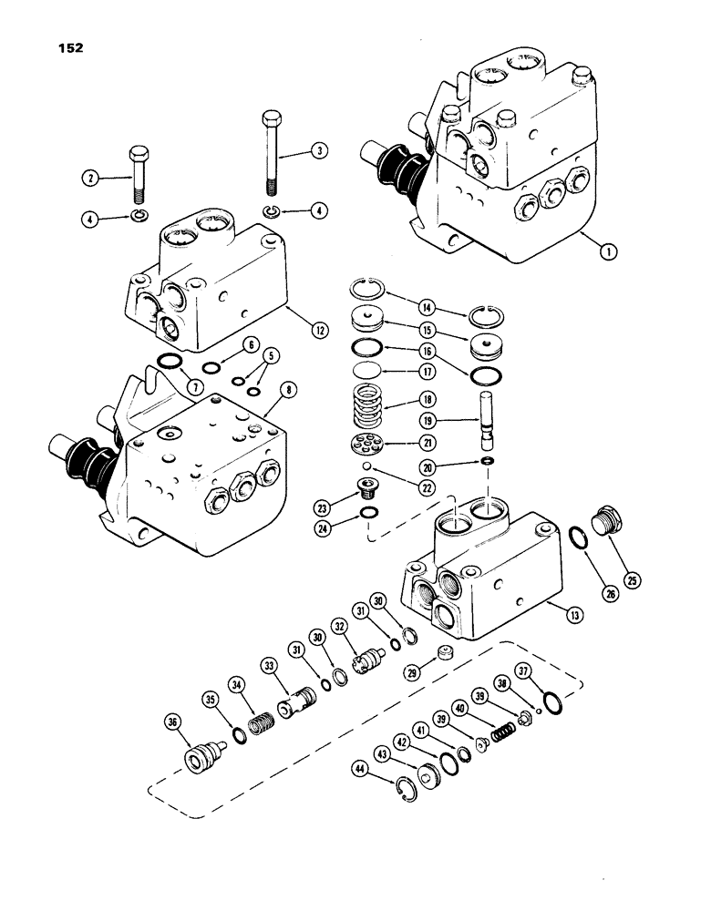 Схема запчастей Case IH 1070 - (152) - A62074 POWER BRAKE VALVE, USED PRIOR TO TRAC. SER. NO. 8711460 (PART NO. STAMPED ON COVER) (07) - BRAKES