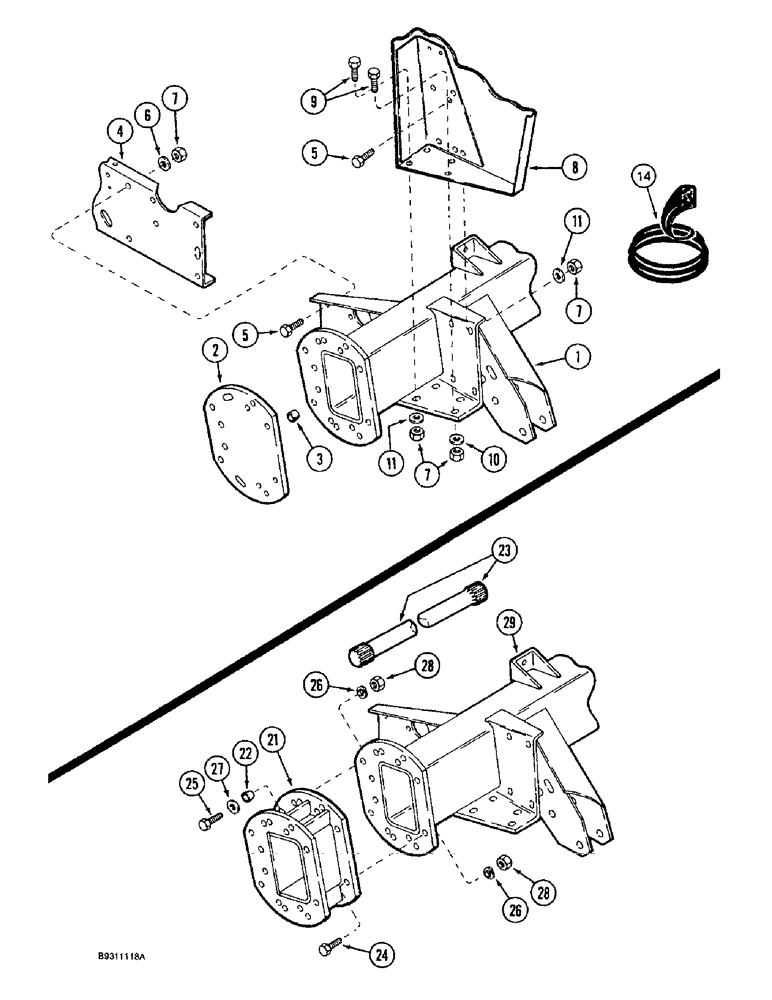 Схема запчастей Case IH 1666 - (6-46) - DRIVE AXLE, AXLE EXTENSION, SINGLE WHEEL, SHORT EXTENSION (03) - POWER TRAIN