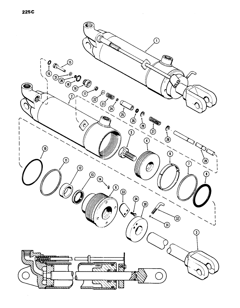 Схема запчастей Case IH 1070 - (225C) - G31945 REMOTE HYDRAULIC CYLINDER, 4" BORE X 8" STROKE WITH HYDRAULIC LIMIT STOP (09) - CHASSIS/ATTACHMENTS