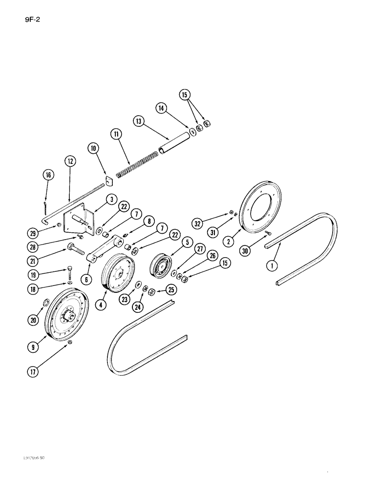 Схема запчастей Case IH 1640 - (9F-02) - STRAW SPREADER DRIVE (19) - STRAW SPREADER & CHOPPER